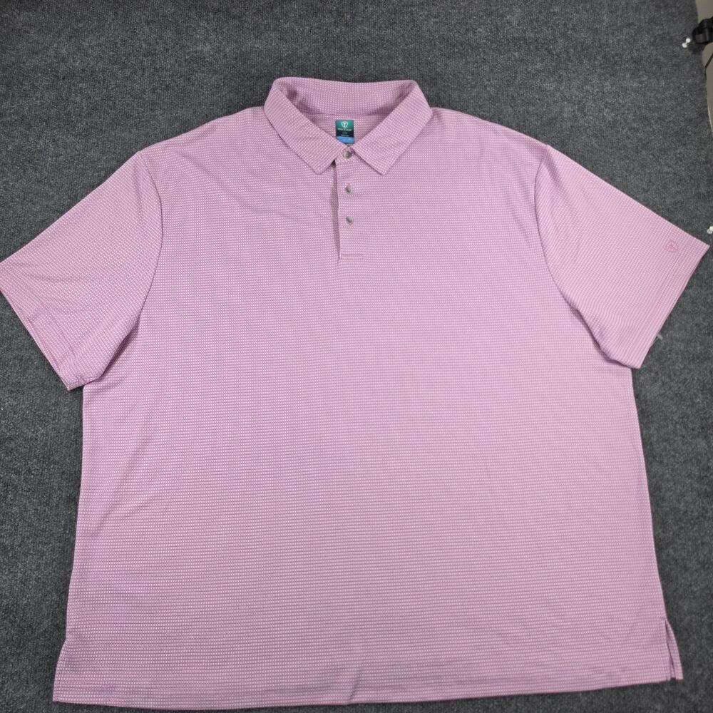 Pro Tour Coolplay Men's 4XL Golf Polo Shirt Pink Geometric Performance